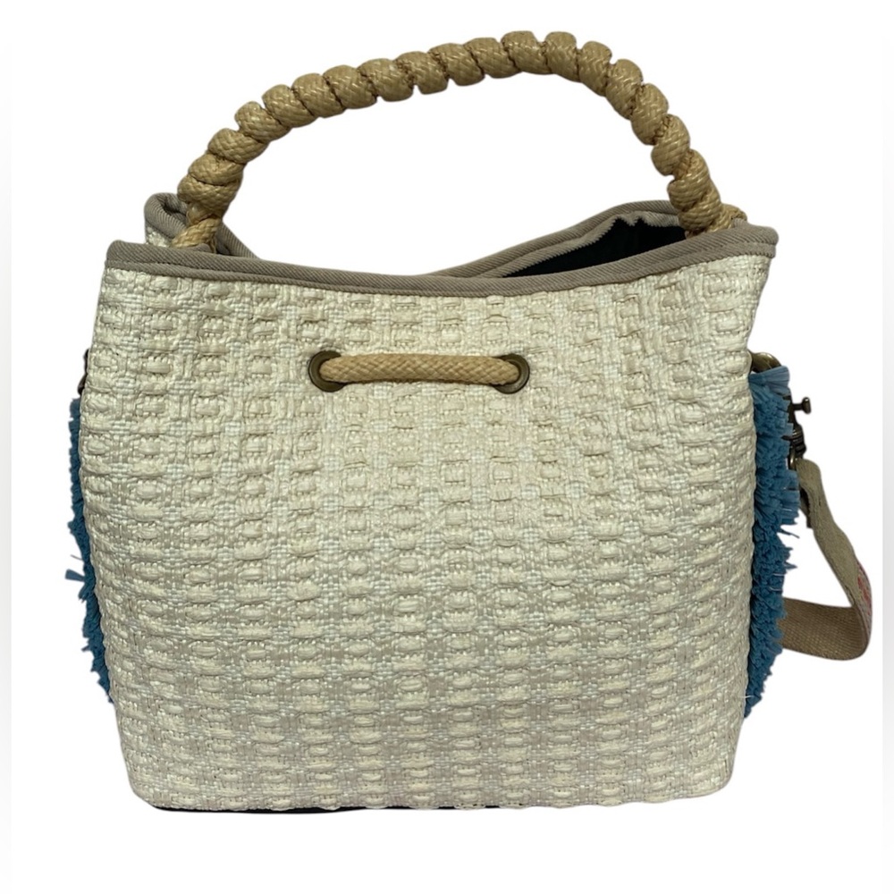 Viamailbag Cayon Fringe Tot Handle Bucket Bag-Made In Italy View 2